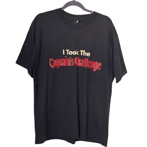 Captain Morgan Best Fruit of the Loom Short Sleeve Black Graphic Tee. XL.